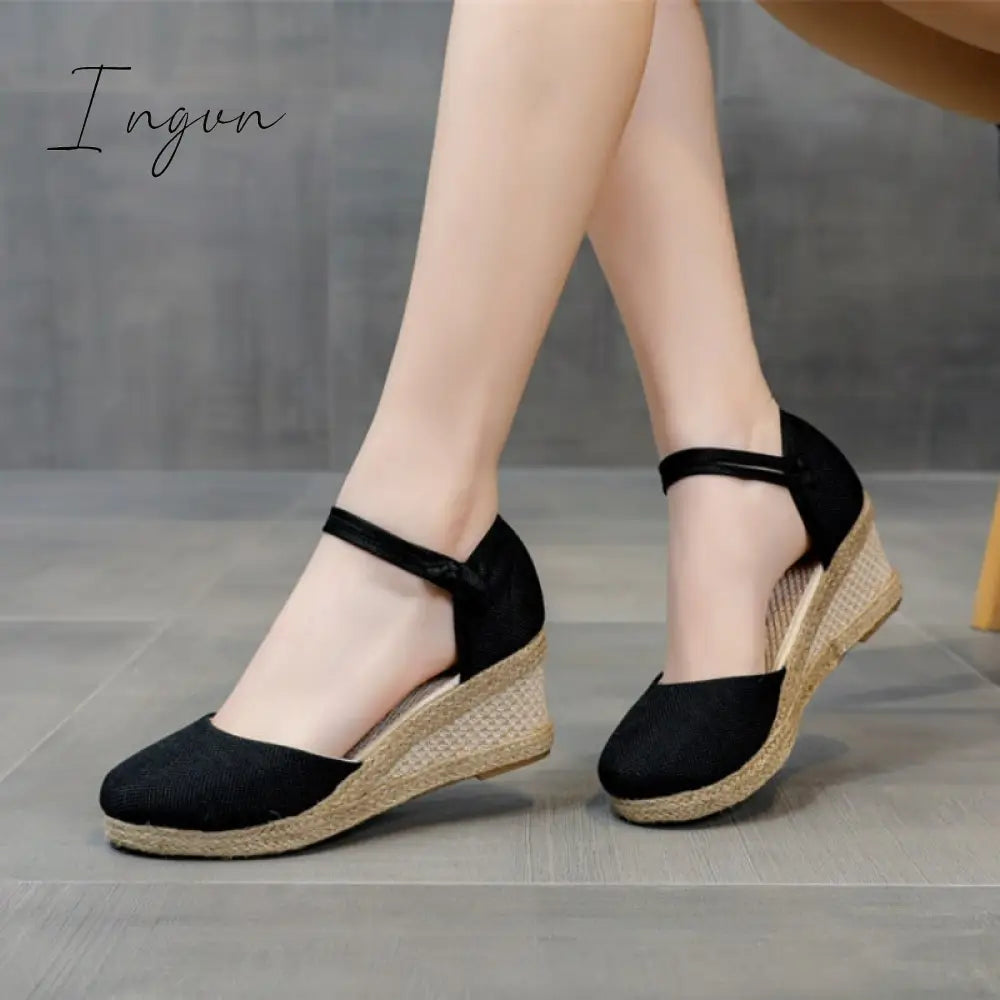 Ingvn - Espadrilles Wedges Woman Sandals Summer 2023 New In Ladies Comfort Casual Shoes Party Sandals Footwear Zapatillas Mujer Verano