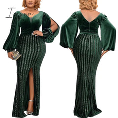 Ingvn - Plus Size Clothing for Women Spring  Autumn African Women Long Sleeve Polyester Long Dress Maxi Dress African Dresses for Women