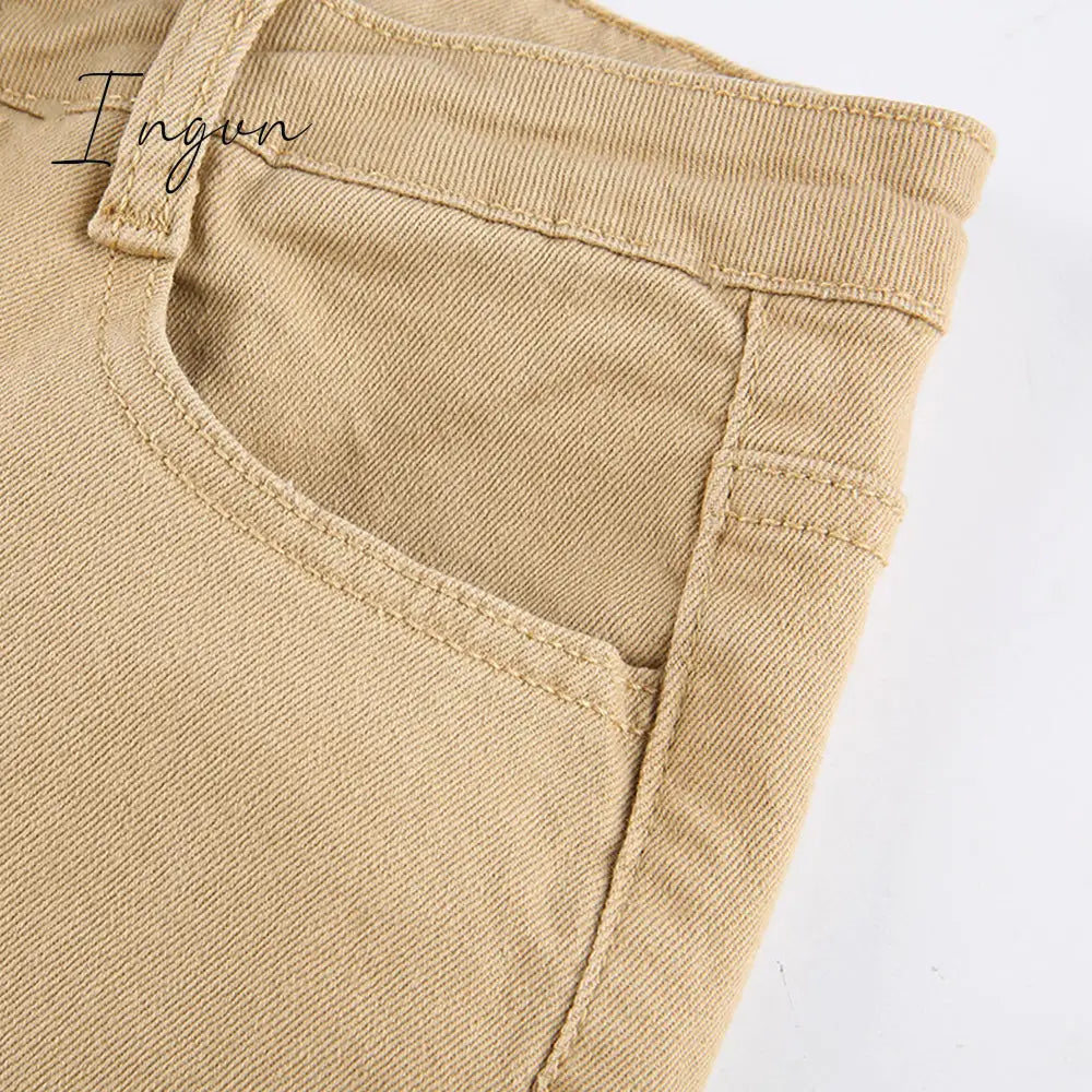 Ingvn - Women's jeans woman high waist Flared Jeans Khaki Black Brown Pants Women's pants for women clothing trouser Jean women trousers