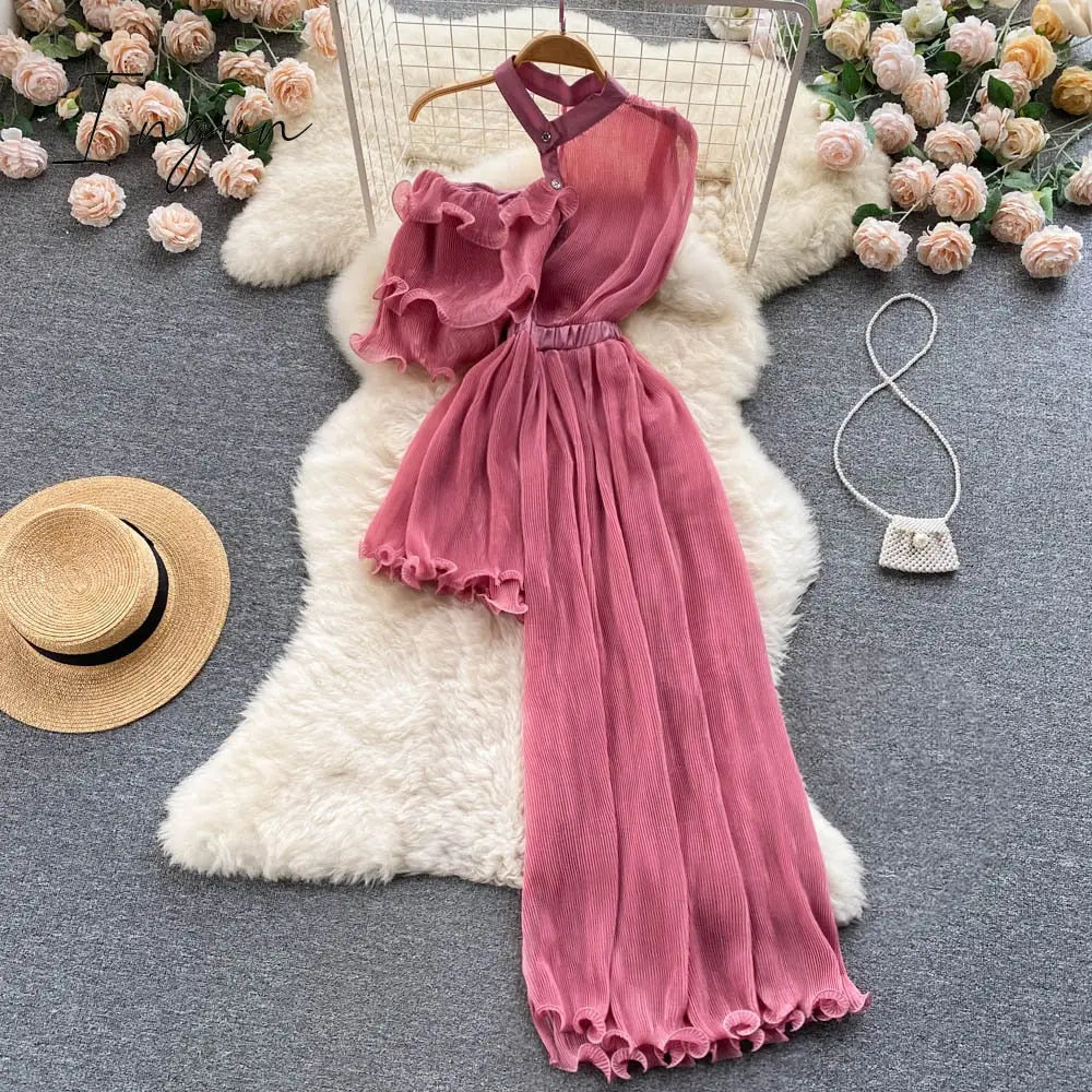 Ingvn - Summer Women Sexy Irregular Dress Elegant Female Ruffle Off Shoulder Slim High Waist Vestidos Green/White/Pink Robe New Fashion