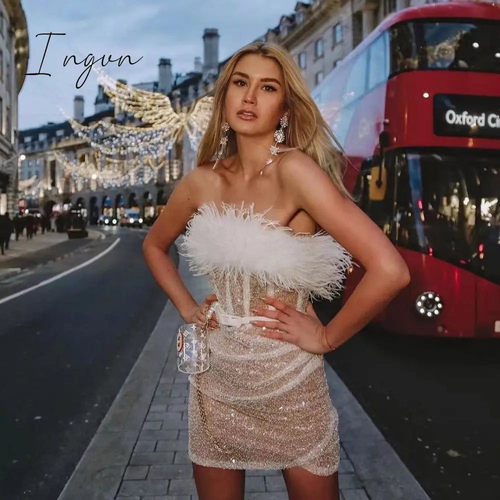Ingvn - New Trends Sexy Evening Dress Solid Color One Shoulder Dress Ladies Party Prom Dress