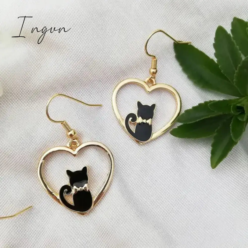 Korean Style Flower Cute Animal Dangle Earrings For Women Moon Stars Kitten Rabbit Balloon Asymmetric Earring Party Jewelry Gift