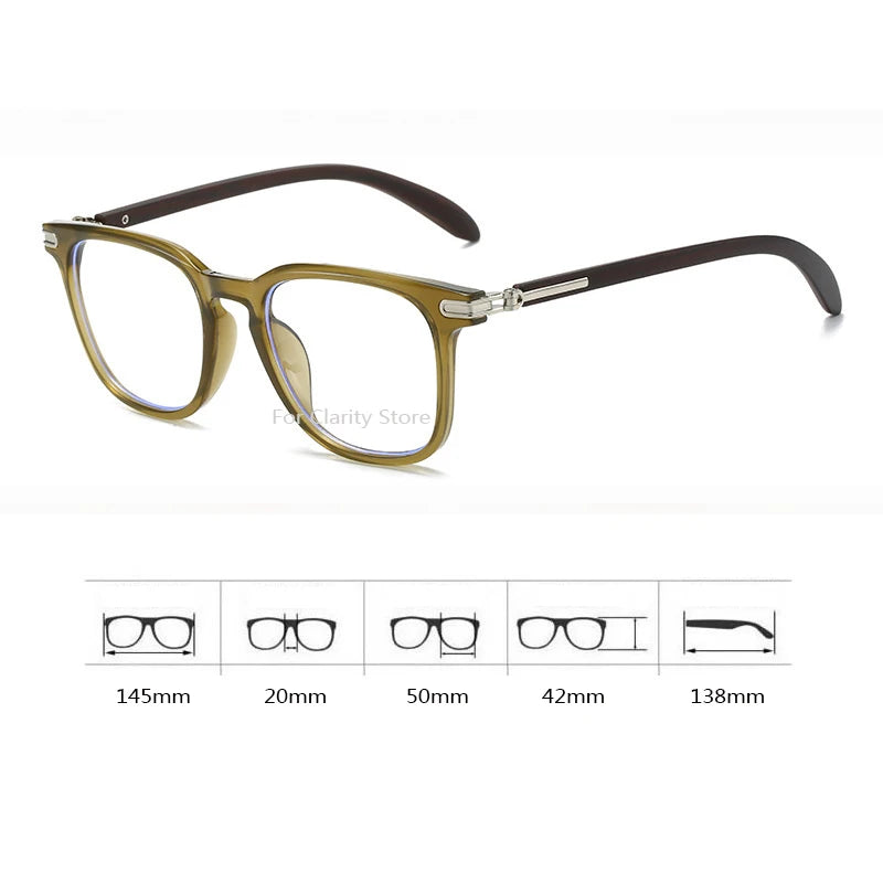 INGVN  Korean Tea Square Glasses Frame Women Lovely Ins No Makeup Plain Glasses Men Eyewear Cute Decorative Computer Glasses