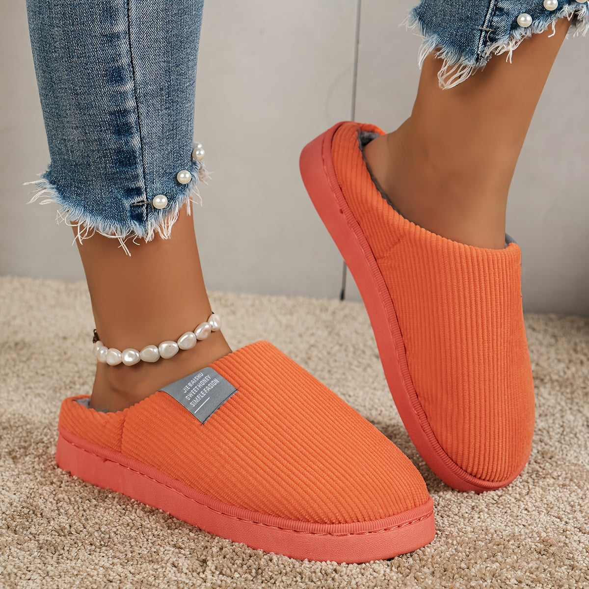 CozySoft Plush House Slippers - Slippers with Soft Sole, Closed Toe, Fuzzy Lining, Warm and Cozy Design for Home Use - Perfect for Cold Winter Days