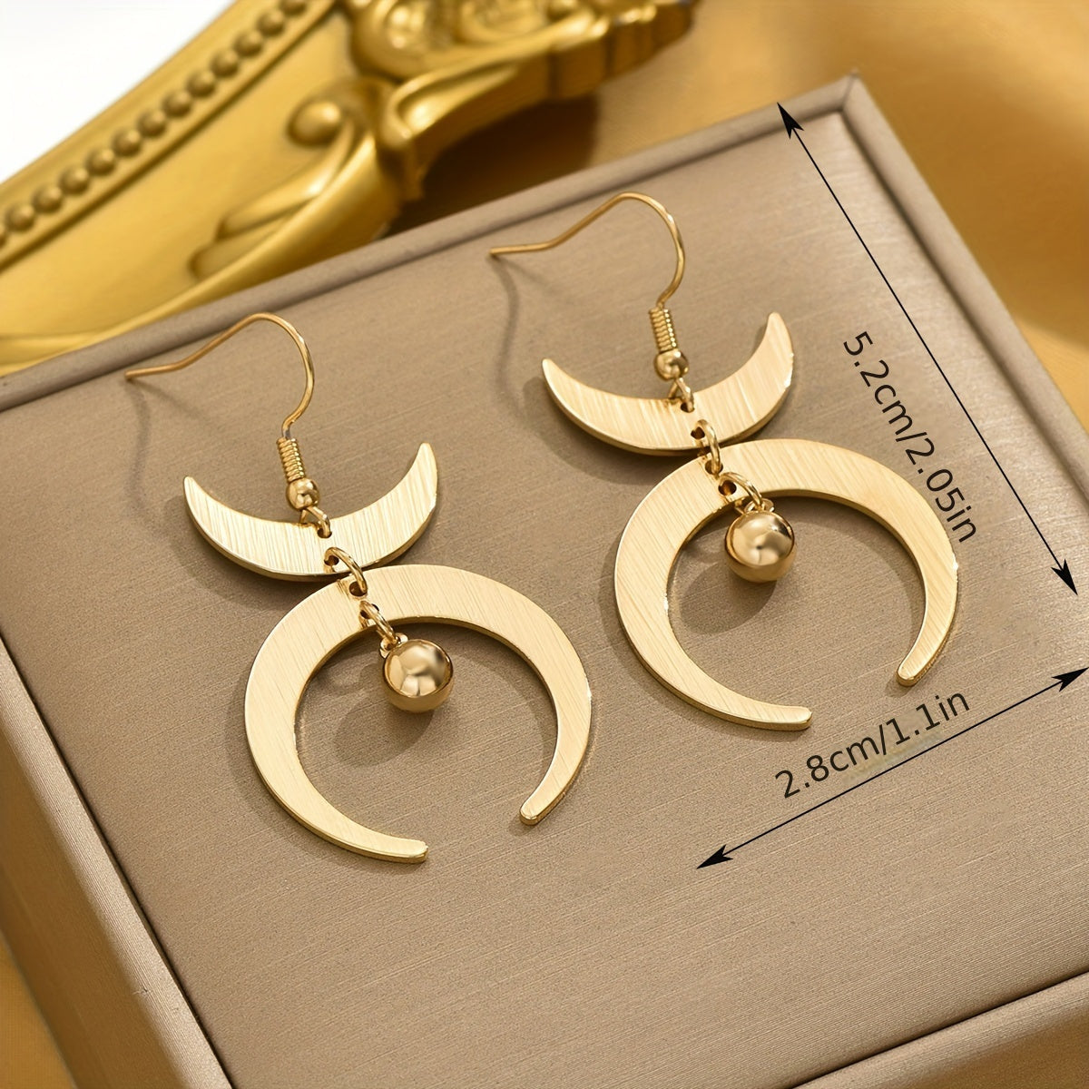 Exquisite Crescent Moon Dangle Earrings - Hypoallergenic Iron Drop Earrings with Luminous Pearl Accent, No Plating, 1 Pair for Women - Perfect Accessory for Parties, Music Festivals, and Everyday Wear
