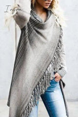 Ingvn -  Striped Shawl Sweater 2 Styles
