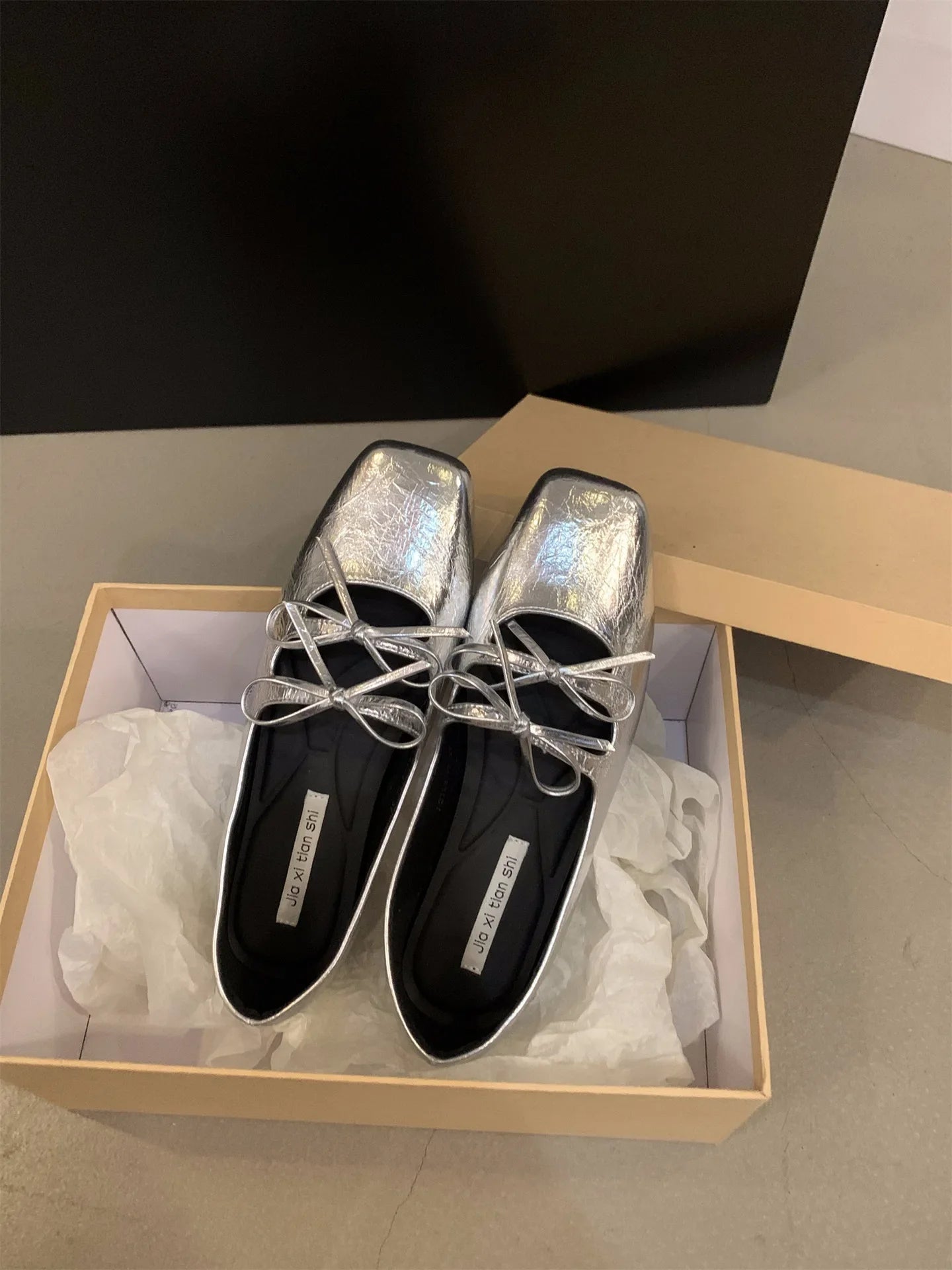 Double Bowknot Women Mary Jane Shoes New Spring Summer Square Toe Dress Flat Shoe Ladies Red Soft Sole Laofers Shoe Zapatos