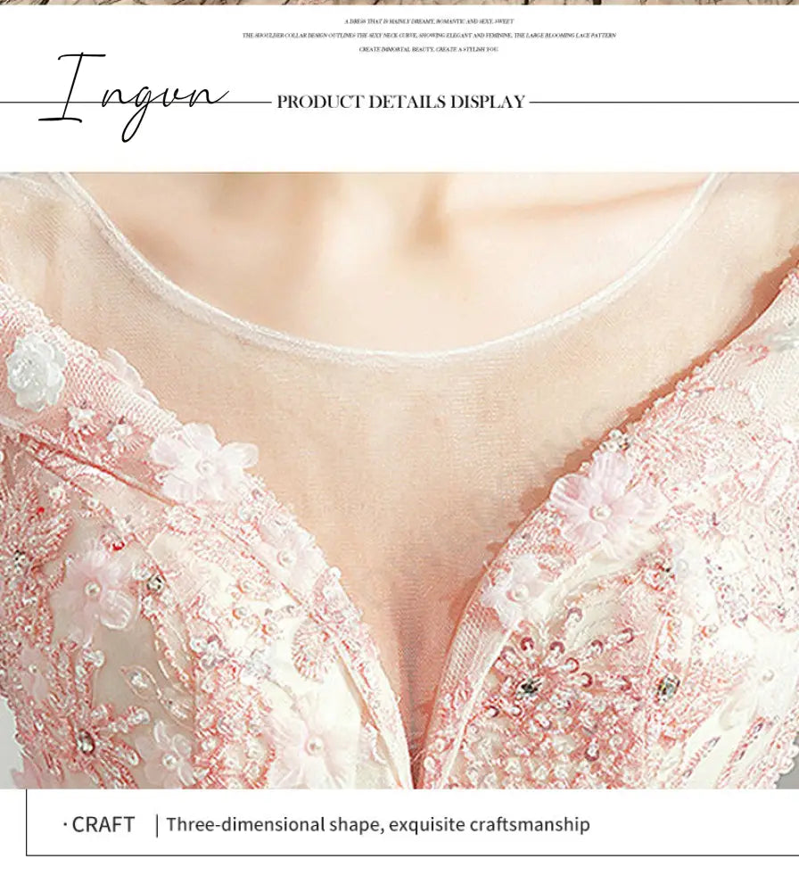 Ingvn - Pink Princess Quinceanera Dress Appliques Beads 3D Flowers Prom Party Sweet 16 Ball Gown Vestidos De 15 Años