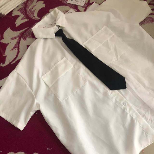 Short Sleeve Shirt Women White Turn Down Collar Basic Casual Teen Gril Student Oversize Shirt Women Loose Blouse