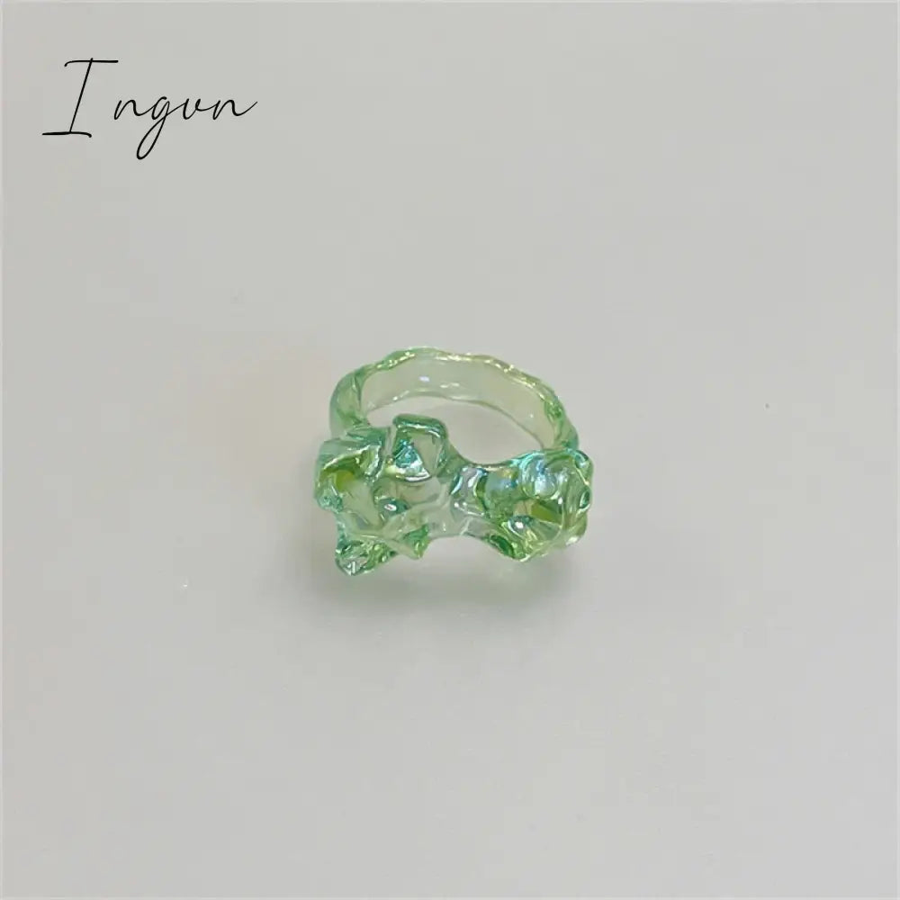 Trend Irregular Colorful Chic Pink Flower Ring for Women Fashion Y2K Cute Resin Ring Statement Aesthetic Jewelry Friend Gifts
