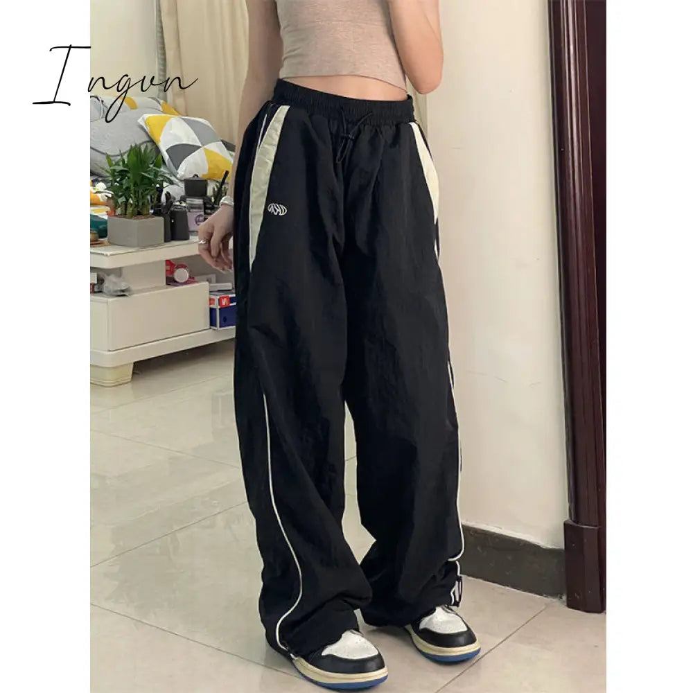 Ingvn - Casual Baggy Pants Women Vintage Oversized Hip Hop Joggers Harajuku Streetwear BF Female Sweatpants Wide Leg Trousers