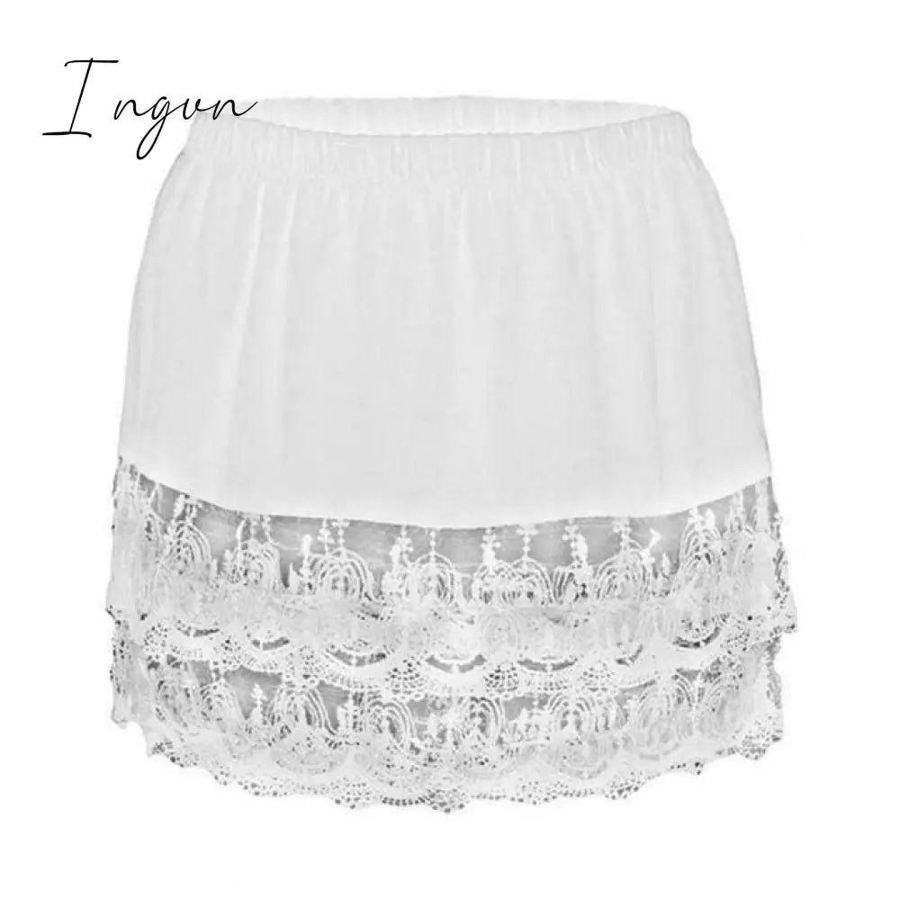 Ingvn - Spring Outfits New Style Womens Fake Shirts Hem Underskirts Elastic High Waist Split Half Slips Skirts Hoodies Sweaters Extender Hemline