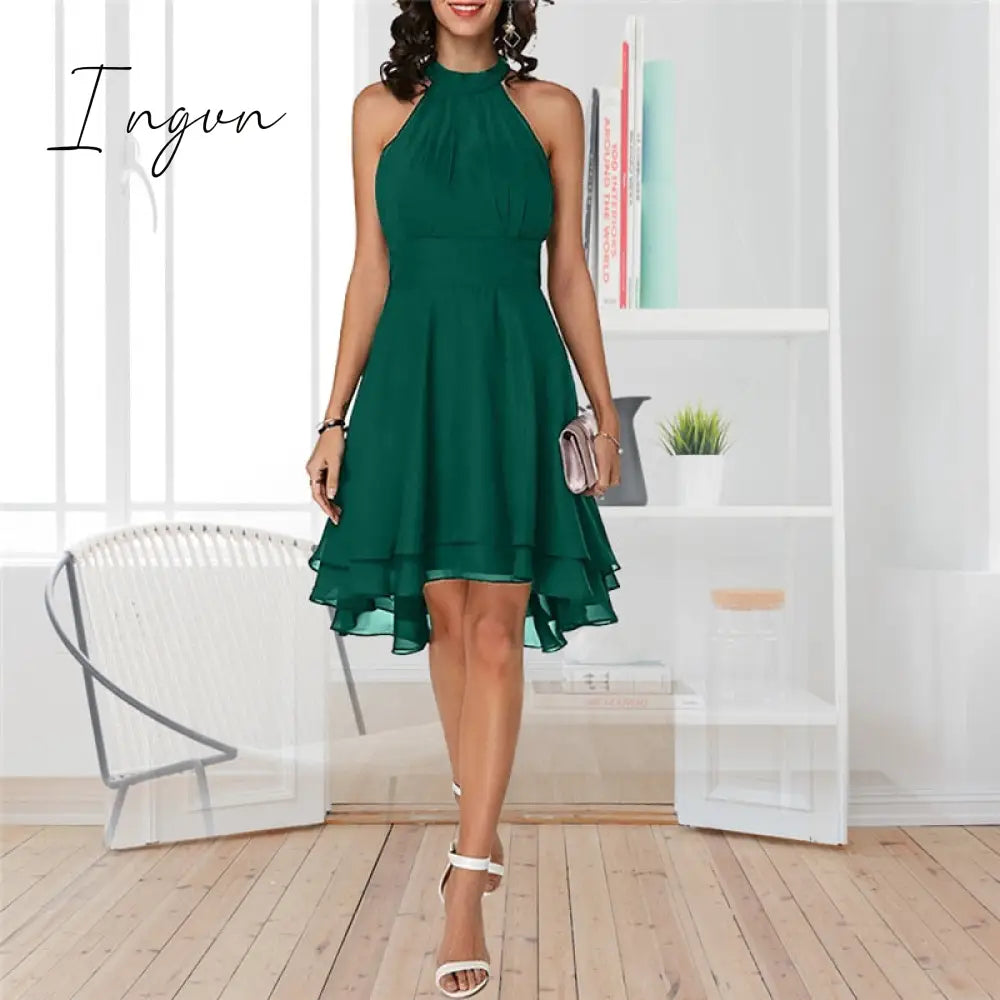 Ingvn - Slim fit round neck sleeveless dress