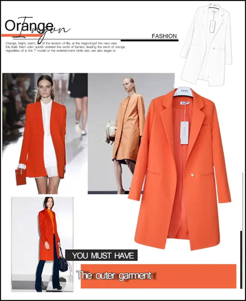 Ingvn - Spring Autumn Blazers Women Small suit Plus size Long sleeve jacket Casual tops female Slim Wild Blazers Windbreaker coat