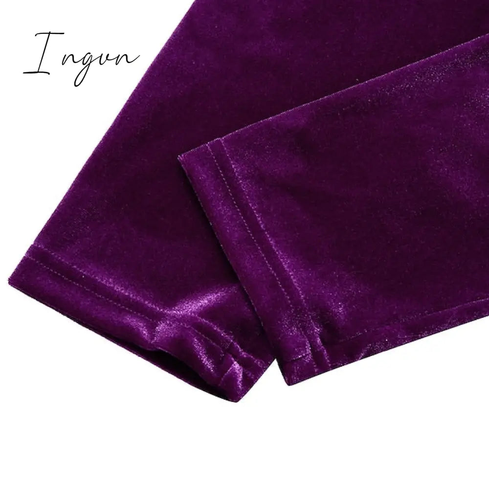 Ingvn - Women‘s Velvet Dress Shift Dress Caftan Dress Long Dress Maxi Dress Green Black Purple Long Sleeve Pure Color Pocket Winter Fall Spring Crew Neck Mature Winter Dress Daily Vacation 2023