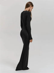 Casual Basic Long Dress Women Holiday Autumn Winter Evening Birthday Party Night Club Sexy Elegant Dress Outfits 2024