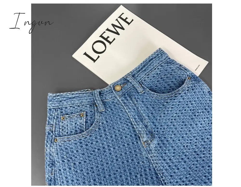 Ingvn - Women Jeans High Waist Casual Streetwear y2k Baggy Office Lady New Fashion Korean Denim Trousers Female Straight Wide Leg Pants