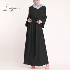 Ingvn - Muslim Dresses Eid Mubarak Kaftan Dubai Abaya Turkey Fashion Hijab Dress Islam Clothing Maxi Sundress For Women Vestidos