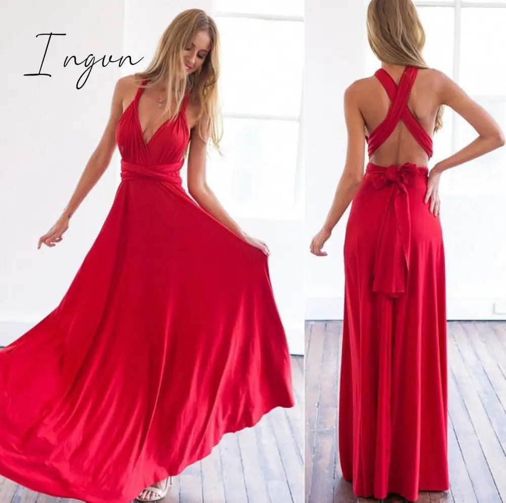 Ingvn - Sexy Long Women Dress Bridesmaid Formal Multiway Wrap Convertible Harajuku Infinity Maxi Dresses Robe Longue Vestidos