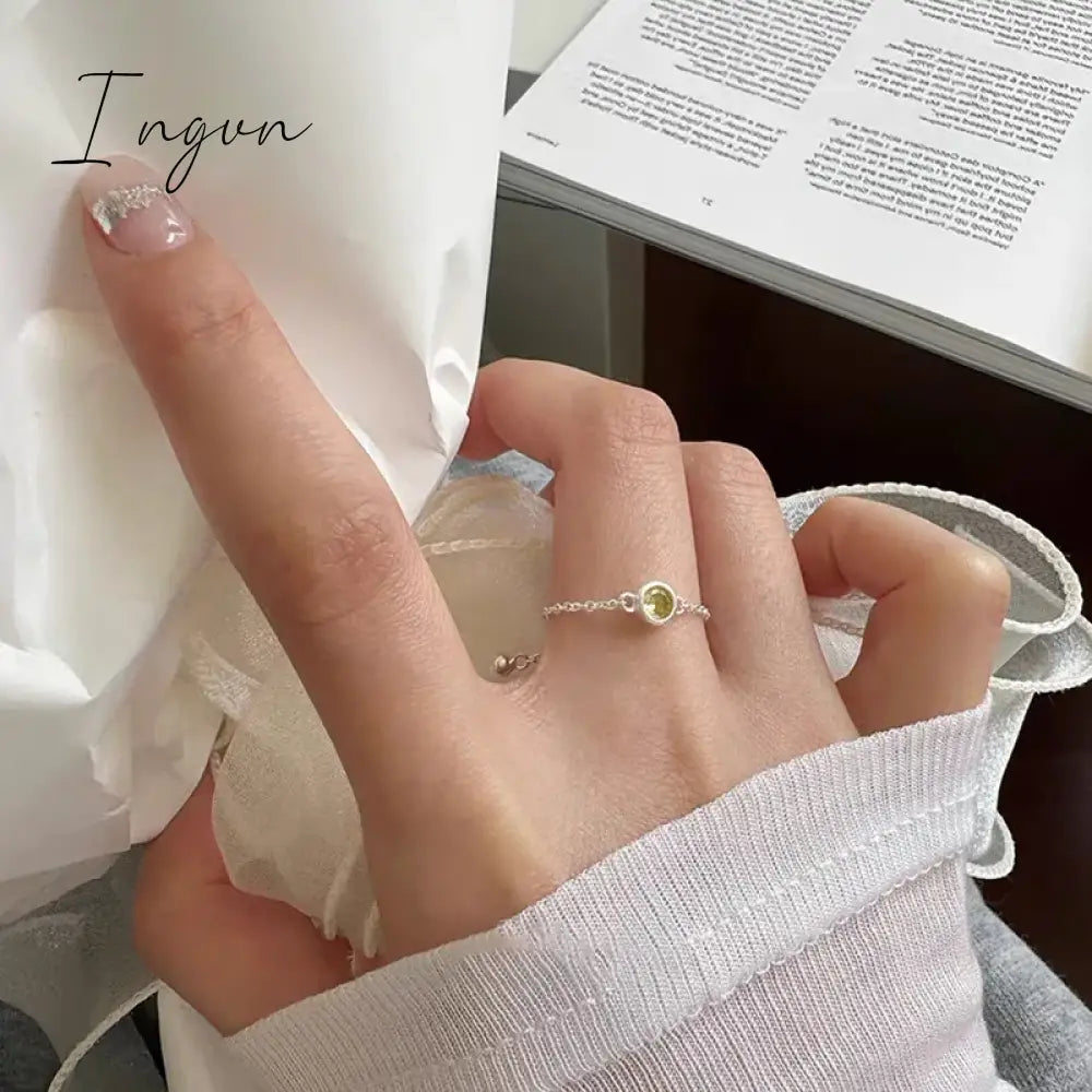 Kpop Star Crystal Zircon Rings Pink Girl Adjustable Chain Ring for Women Wedding Engagement Rings Y2K Rings Aesthetic Jewelry