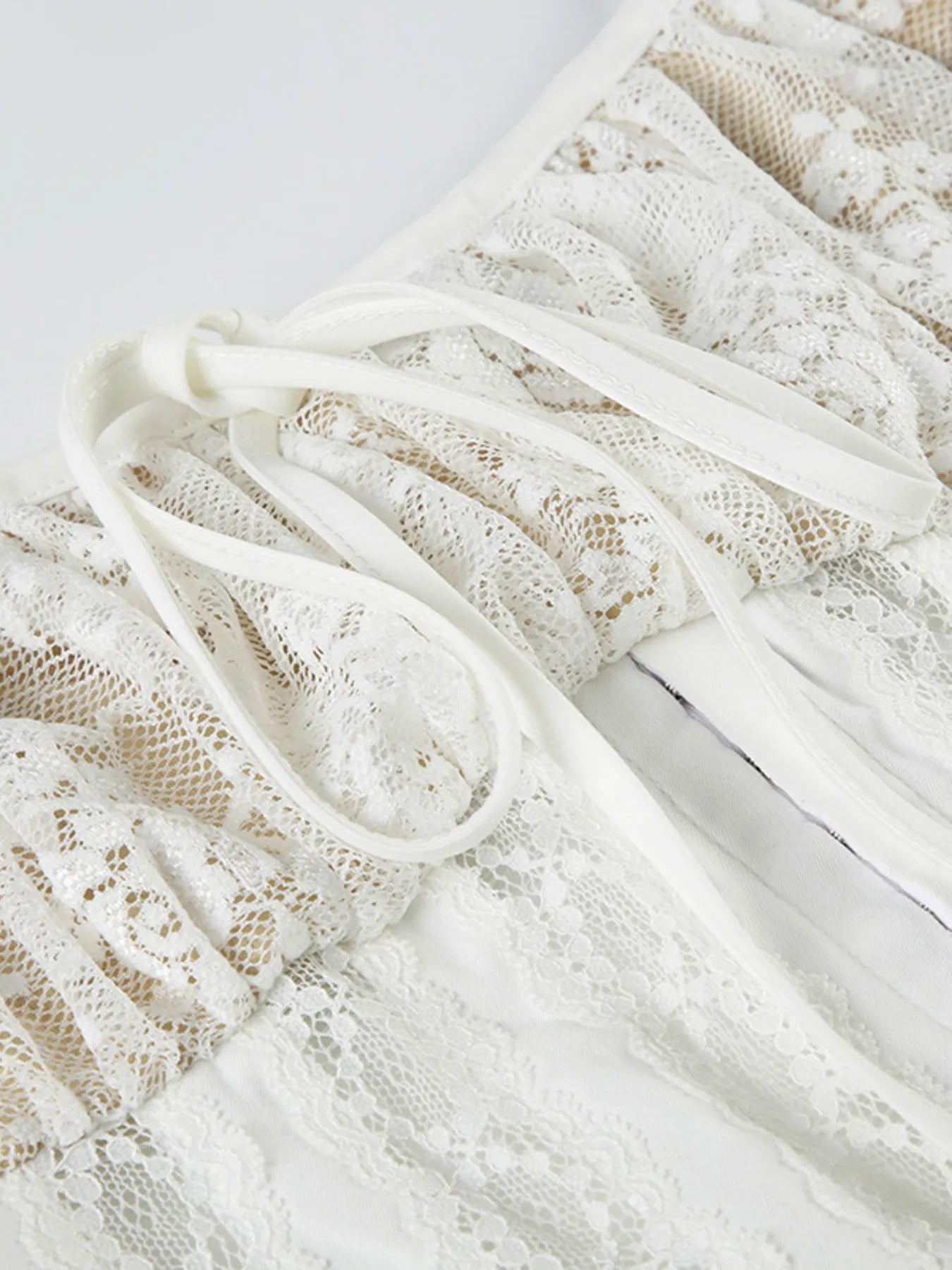 Lace Square Neck Ruffle Cami Dress