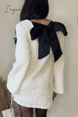 Ingvn - Sexy Party Solid Sequins With Bow O Neck Princess Dresses