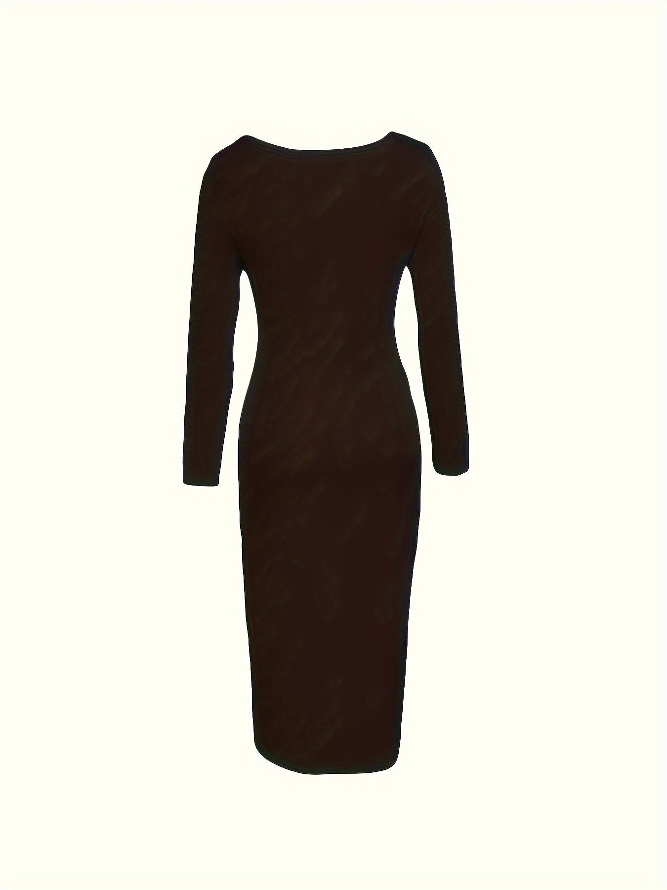 Chic Squared Neck Maxi Dress - Figure-Sculpting Long Sleeve Bodycon - Versatile Solid Color Casual Style - Womens Fashion Must-Have
