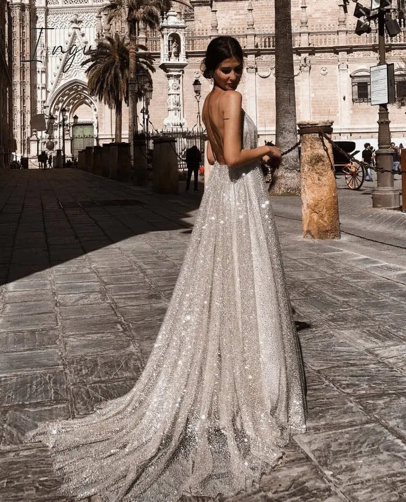 Ingvn - Sexy Spaghetti Strap Gold Sequin Metallic Dresses for Women Fashion Elegant Night Club Party Evening Maxi Dress Vestidos