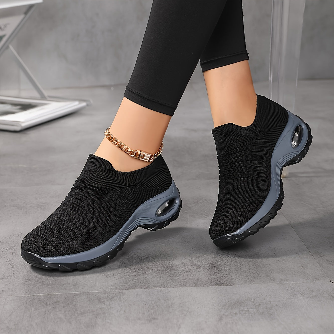 Lightweight, Air Cushion Mesh Sneakers - Stylish & Comfy Slip-on, Perfect for All Seasons & Walking