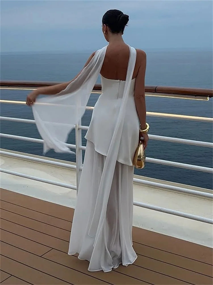 Summer Female With Ribbon Long Dress Elegant Mesh Backless Patchwork Slim Fashion Party Dress Gown Women's Bodycon Dress