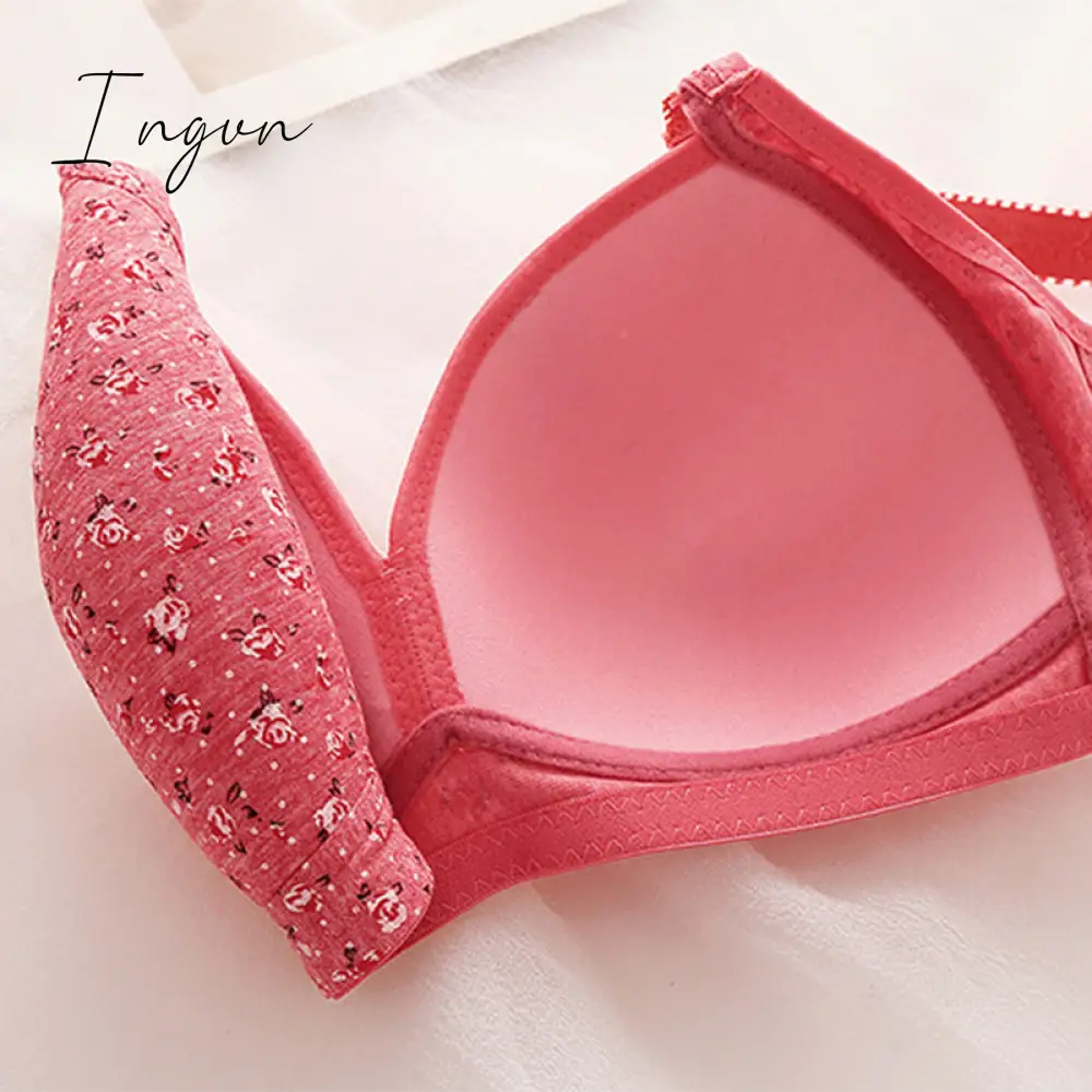 Ingvn - Plus Size Bra for Women Underwear Wire Free Comfort Push Up Bras Female Sexy Lingerie Soft Thin Breathable Black Red Bralette