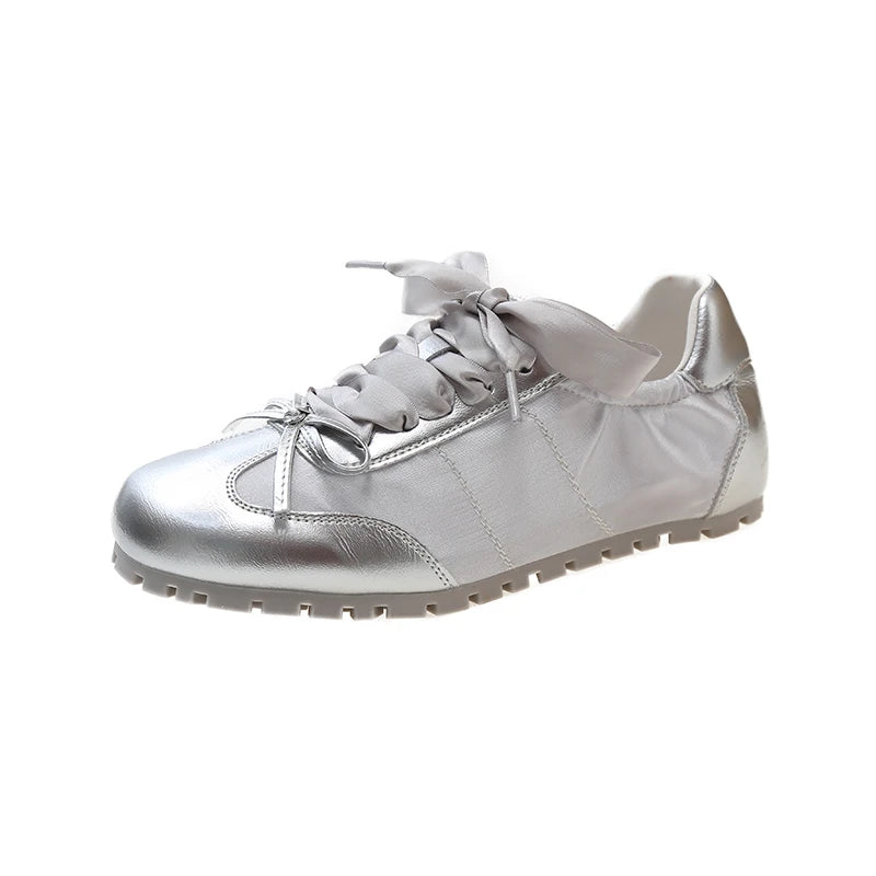 Luxury Women Sneakers Flats Shoes Fashion Comfort Lace Up Non Slip Flats Ladies Outdoor Walk Shoes