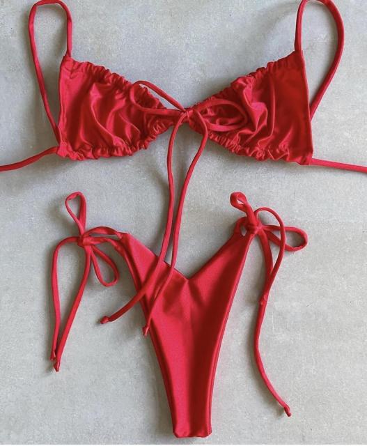 Low Waist Bikini Triangle Swimwear Female String Swimsuit Women Print 2 Piece Suit Push Up Bathing Suit Swim Suit New