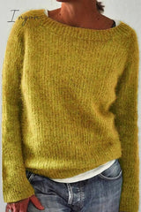 Ingvn - Casual Solid Basic O Neck Tops Sweater