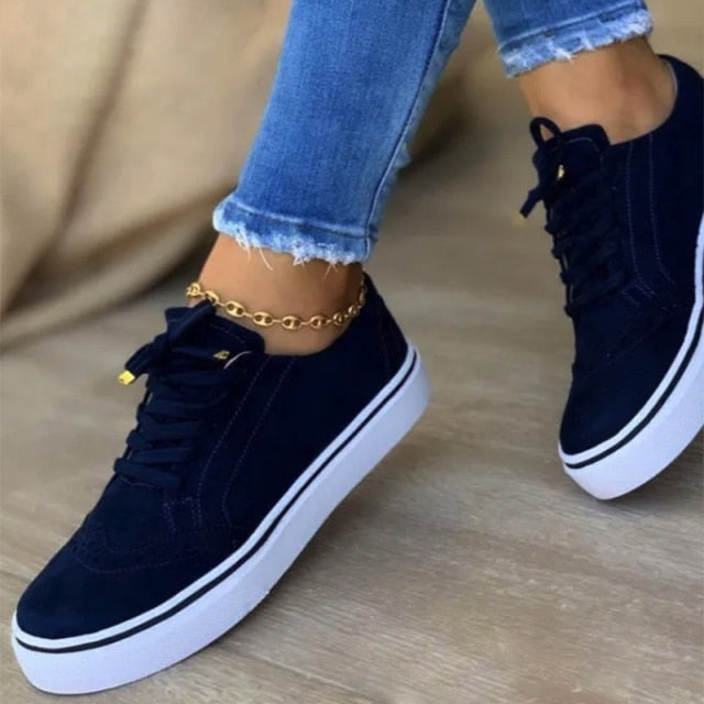 INGVN   Women's Sneakers Lace Up Ladies Flat Shoes for Women 2026 Autumn Vulcanized Shoes Comfort Fashion Woman Flats Shallow New