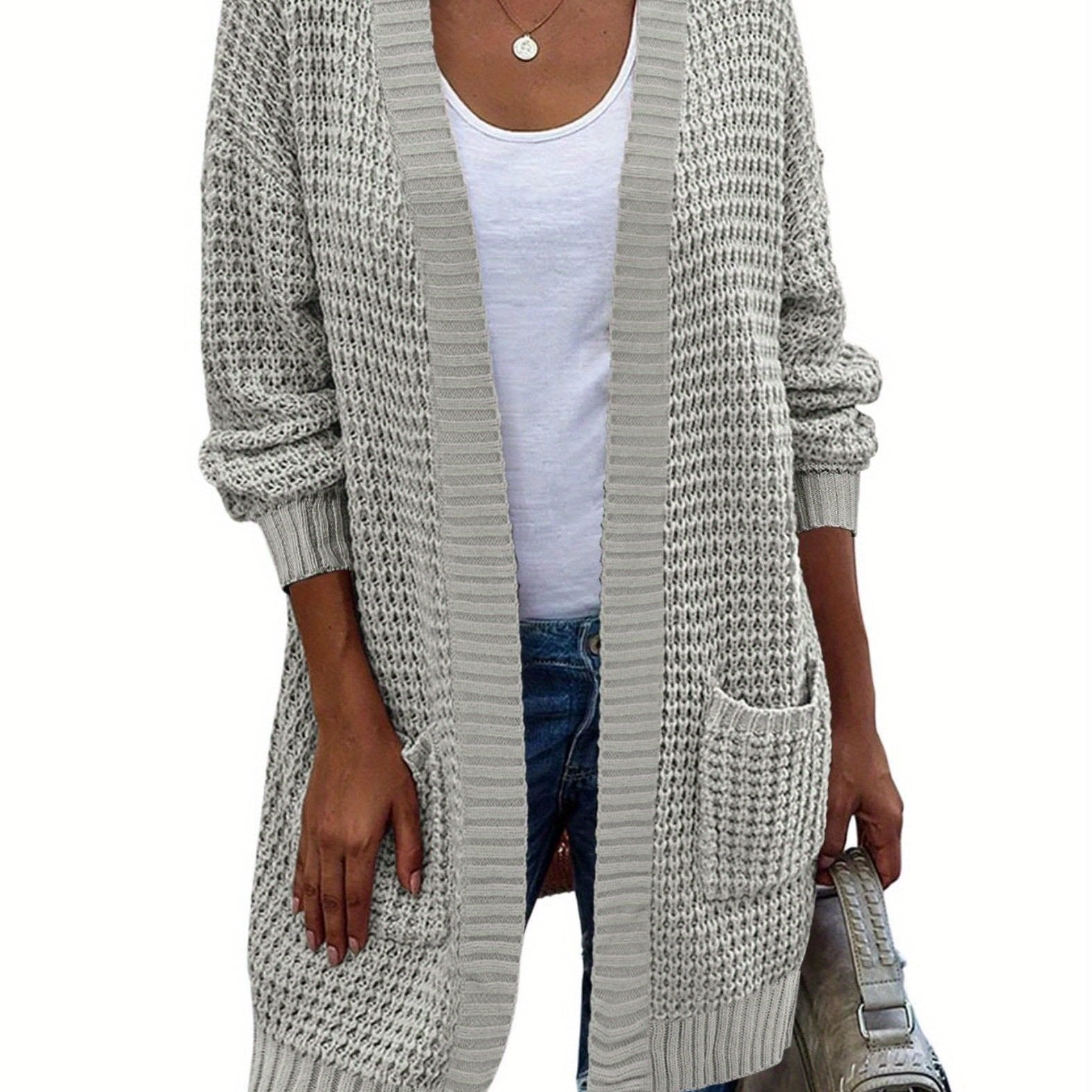 New Season Women's Oversized Lantern Sleeve Open Front Chunky Knit Fall Sweater Cardigan with Cozy Outwear Design