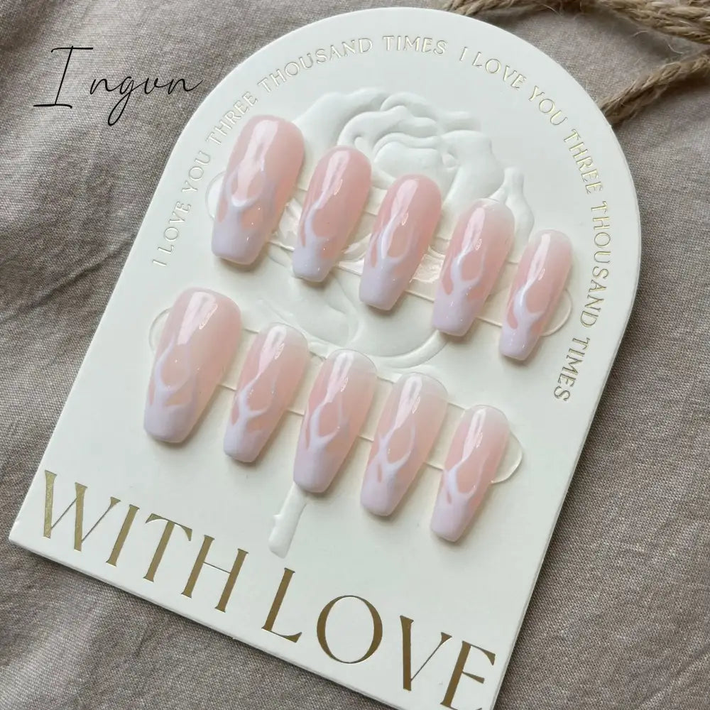 Blue Whale Handmade Wearable Fake Nails Mermaid Ocean Wearing Nails Sticker Reusable Press On Nail Patches Decoracion For Girls