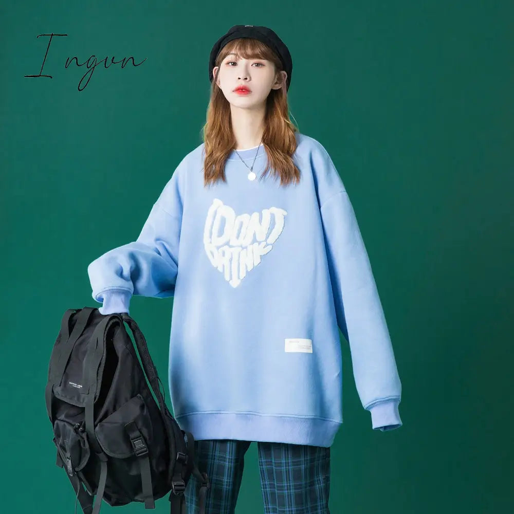 Ingvn - Women Letter Designer Love Y2k Hoodies Female Harajuku Korean Fashion Sweatshirts Girl Vintage Streetwear Hoodie