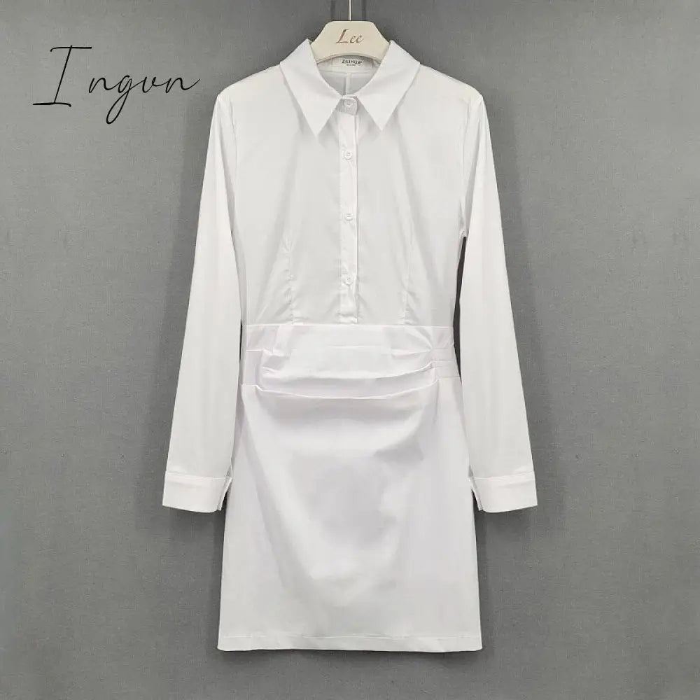 Ingvn - Fashion Summer Women'S Dress Shirt Dress Long Evening Female Vintage Maxi Party Oversize Beach Women Dresses Casual Elegant Prom