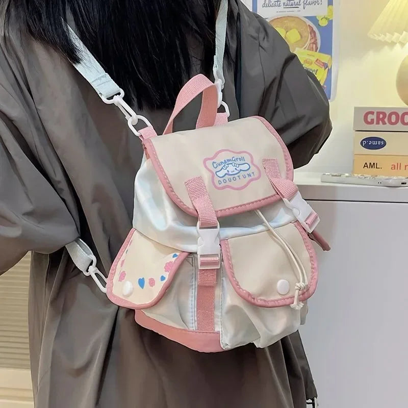Ingvn  Womens Backpack Large Capacity Kawaii Fashion Cartoon Bag Anime Print Casual Patchwork Zip Cute Backpacks