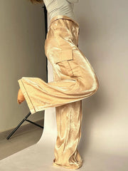 Ingvn  Women Baggy Pants Streetwear y2k Low Rise Cargo Pants  Fashion Night Club Party Holiday Long Trousers Korean Style