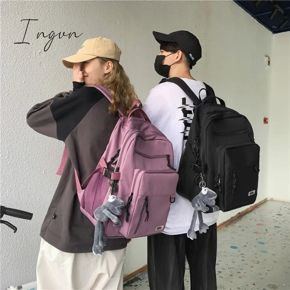 Ingvn - Aesthetic College Multi-Pocket Backpack
