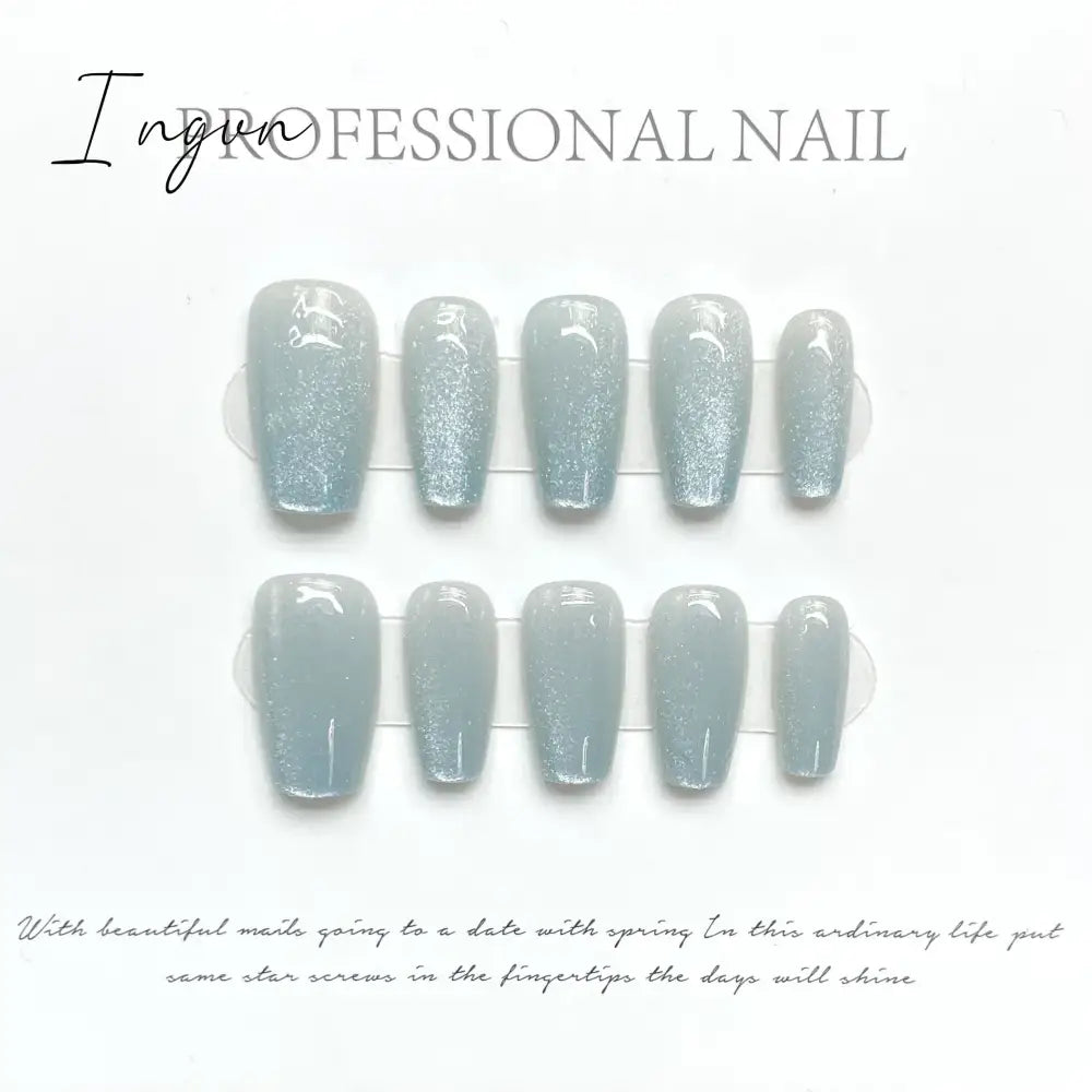 10Pcs Naked Cat Eye Press On Nails Laser Butterfly Decoration Fake Nails Short Full Cover False Nail Wearable Manicure Nail Tips