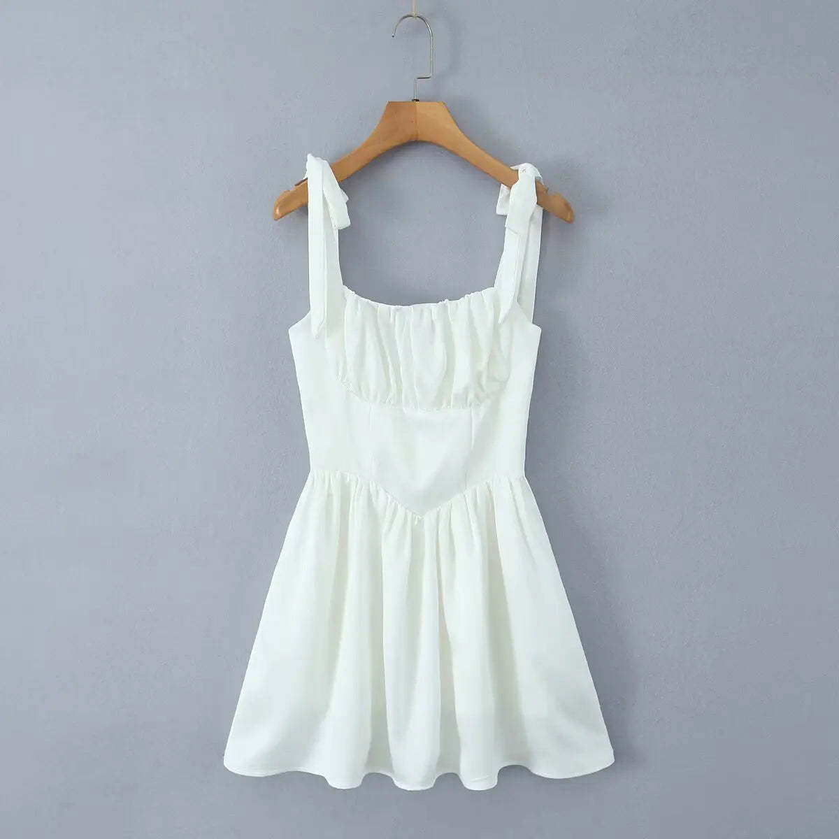 4 Color Sexy Spaghetti Straps Mini Dress Women Low Waist A-line Holiday Summer Party Dresses French Style Lace Up Robe