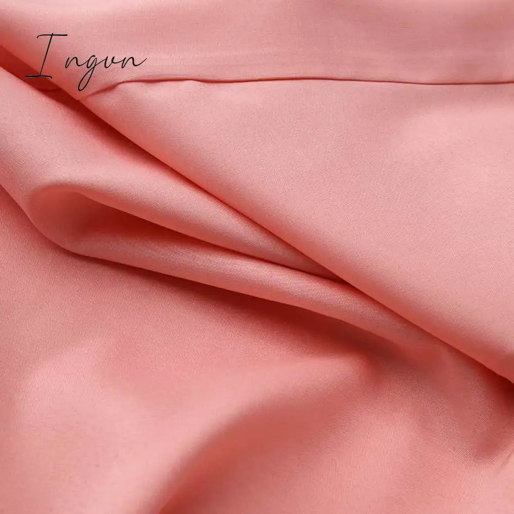 Ingvn - Women Elegant High Waist Wide Leg Pants Spring Vintage Flare Trousers Casual Solid Zipper Pantalon Female Palazzo