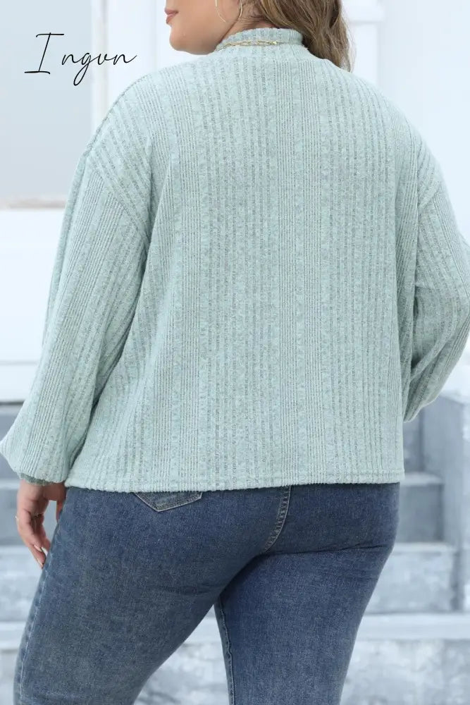 Ingvn - Casual Solid Basic Turtleneck Plus Size Tops