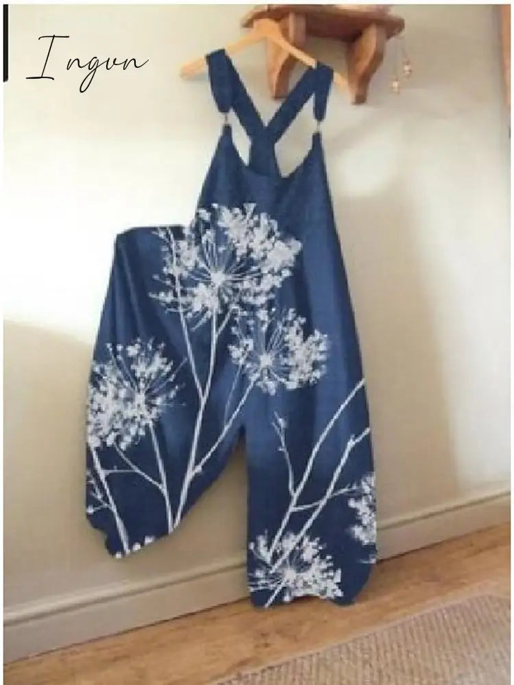 Ingvn - Women's Jumpsuits Bib Halloween Skeleton Casual Summer Print Halter Holiday Daily Vacation Loose Fit Sleeveless