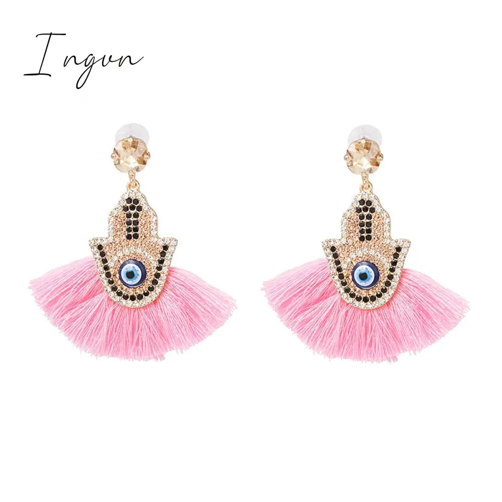 Ingvn - Bohemia Multicolored Tassel Earrings For Women Fashion Party Jewelry Fringe Dangle Earrings Statement Brincos 2023 Trend