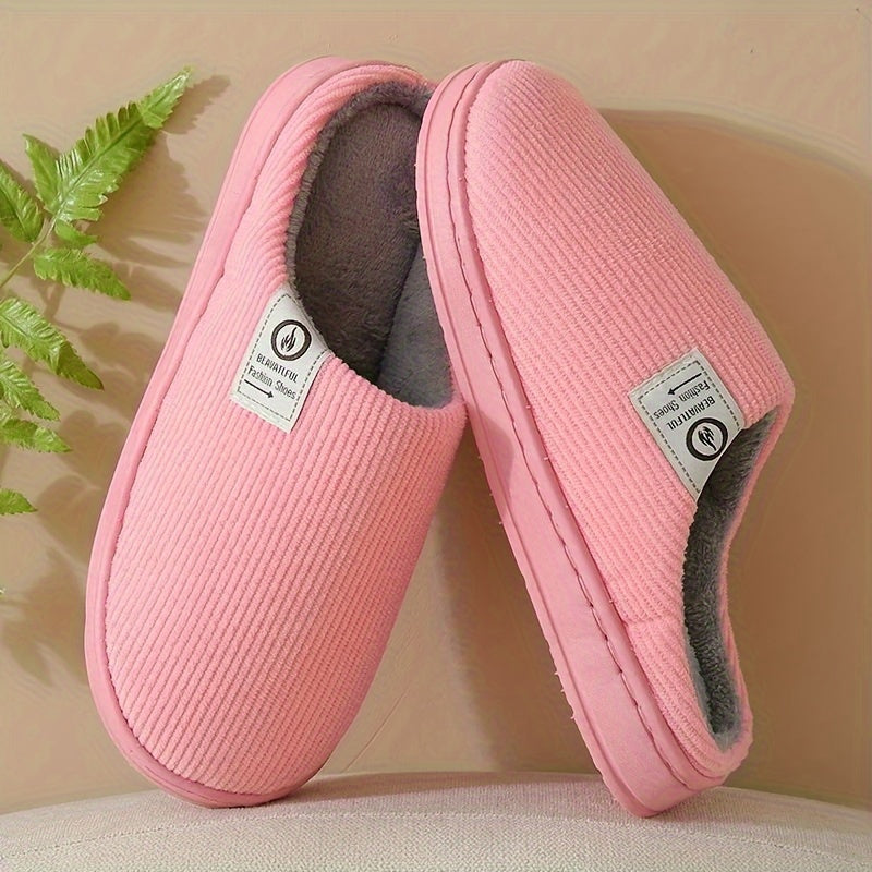 Plush Comfort Winter Slippers - Warm & Cozy, Soft Fabric Lined, Classic Style, Non-Slip Home Footwear