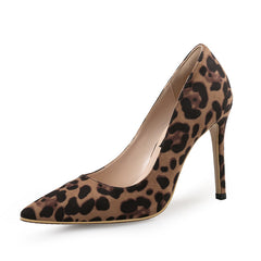 Spring and Autumn New Leopard Pointed High Heels Stiletto Heel Single-layer Shoes European and American Style Elegant Sexy Women's Shoes